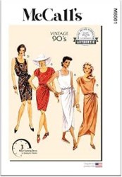 8501 McCalls 1990s Retro Mock Sarong Shaped Dress Lengths Pattern 4-12 New
